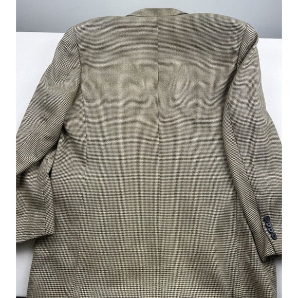 Joseph Abboud Sport Jacket Blazer Mens 42R Wool Silk Houndstooth Gold Black - Picture 16 of 16